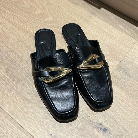 Zara black mules loafers - Picture 1 of 2